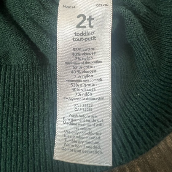 Carters Boys Forest Green Sweater and Button Up 2T - Picture 7 of 8